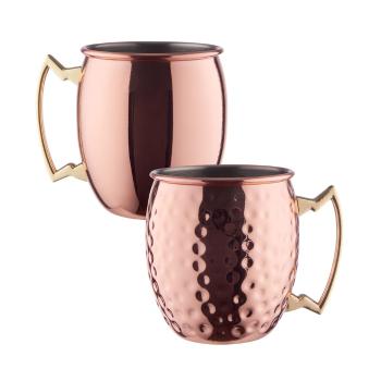 MOSCOW MULE Sada hrnků 470 ml set 4 ks - růžová zlatá