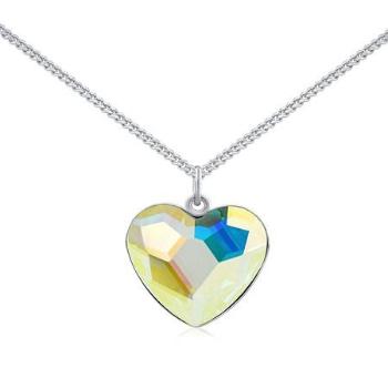 Silvego Stříbrný náhrdelník se Swarovski Crystals srdce Aurora Boreale VSW060N