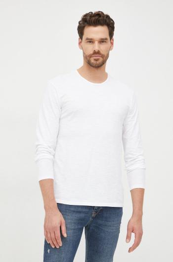Bavlněné tričko s dlouhým rukávem United Colors of Benetton bílá barva