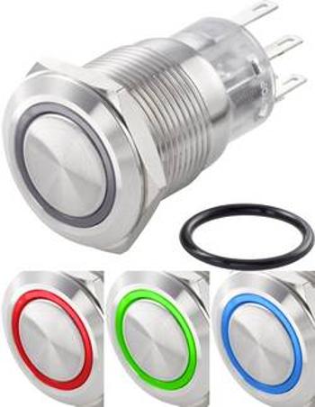 Tlačítkový spínač antivandal TRU COMPONENTS TC-LAS1-AGQ-11ZE/41RGB/, 250 V/AC, 3 A, nerezová ocel, 1 ks