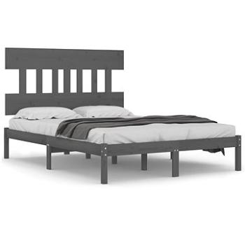 Rám postele šedý masivní dřevo 200 × 200 cm, 3104760 (3104760)