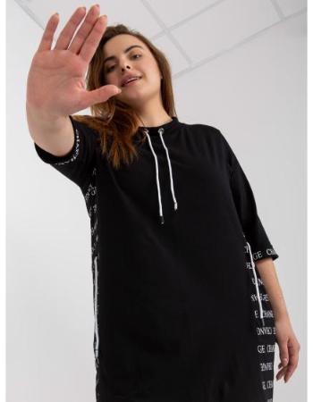 Dámské šaty plus size s potiskem ANISE černé 