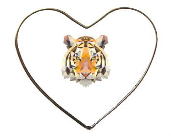 Magnet srdce kov Tygr