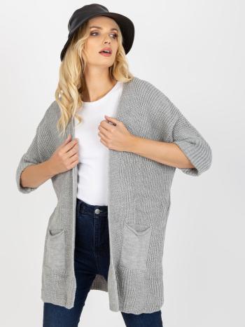 ŠEDÝ KARDIGAN S KAPSAMI LO-SW-LK-3002.98P-GREY Velikost: ONE SIZE