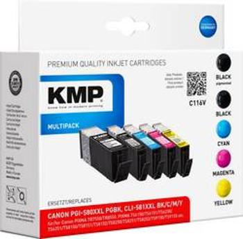 Ink set sada náplní do tiskárny KMP C116V 1576,0255, kompatibilní, černá, foto černá, azurová, purppurová, žlutá