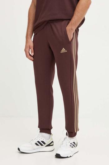 Tepláky adidas Essentials vínová barva, vzorované, JG5953