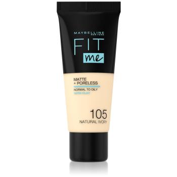 Maybelline Fit Me! Matte+Poreless matující make-up pro normální a mastnou pleť odstín 105 Natural Ivory 30 ml