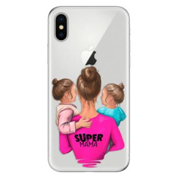 Odolné silikonové pouzdro iSaprio - Super Mama - Two Girls - iPhone X