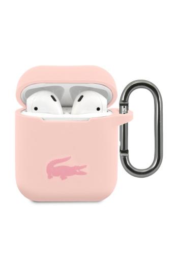 Pouzdro na airpod Lacoste Airpods Cover růžová barva