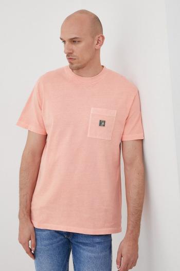 Bavlněné tričko Deus Ex Machina růžová barva