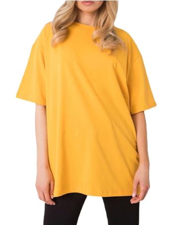 Tmavě žluté dámské oversize tričko vel. ONE SIZE