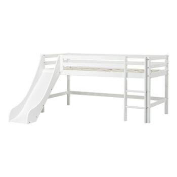 Hoppekids Půdní postel Basic se skluzavkou bílá 90 x 200 cm