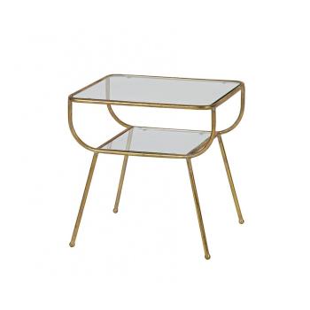 Kovový odkládací stolek s prosklenou deskou Amazing
