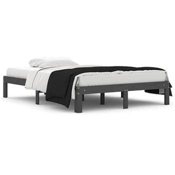 Rám postele šedý masivní dřevo 135 × 190 cm Double, 810342 (810342)