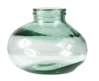 Zelená skleněná designová recyklovaná váza - 25*25*19,5cm / 5L AGGVB5