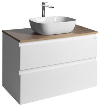 AQUALINE ALTAIR skříňka s deskou 87,5 cm, bílá/dub emporio AI290-02