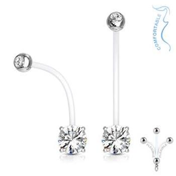 Šperky4U Těhotenský piercing do pupíku - kamínek - WP0018-C