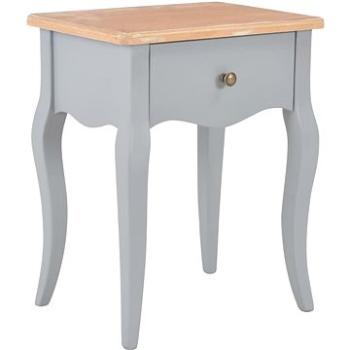 Noční stolek šedý a hnědý 40 x 30 x 50 cm masivní borové dřevo (280007)