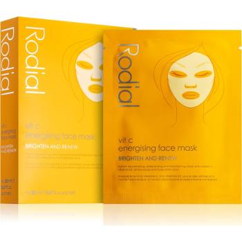 Rodial Vit C Energising Face Mask plátýnková maska pro rozjasnění a vitalitu pleti s vitaminem C 4 x 20 ml
