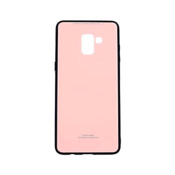 TopQ GLASS Samsung A8 Plus 2018 pevné růžové 34637 (Sun-34637)