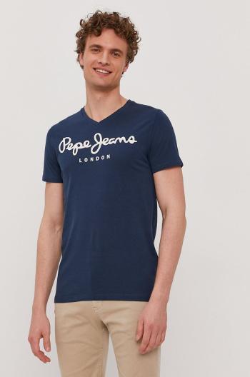 Tričko Pepe Jeans pánské, tmavomodrá barva, s potiskem