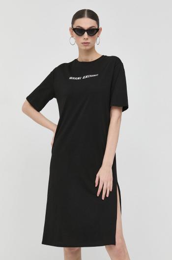 Bavlněné šaty Armani Exchange černá barva, mini