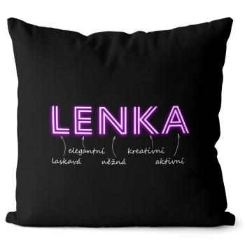 Polštář Ženská jména - NEON (Velikost: 40 x 40 cm, Jméno: Lenka)