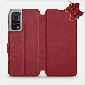 Flipové pouzdro na mobil Xiaomi MI 10T Pro - Tmavě červené - kožené -   Dark Red Leather (5903516465378)