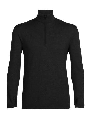 pánský merino svetr ICEBREAKER Mens Original LS Half Zip, Black velikost: M