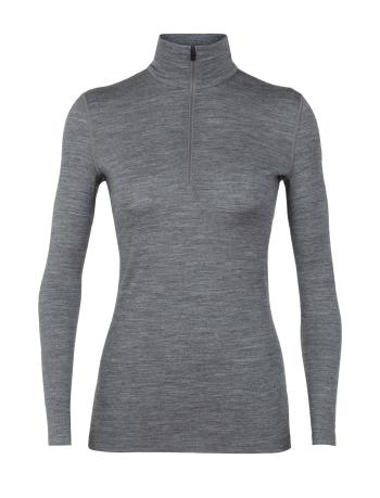 dámské merino triko ICEBREAKER Wmns 200 Oasis LS Half Zip, Gritstone HTHR velikost: L