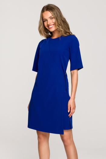 Modré asymetrické šaty S326