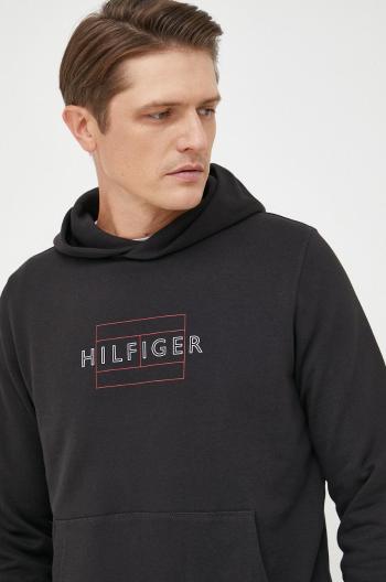 Bavlněná mikina Tommy Hilfiger pánská, černá barva, s potiskem