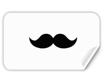 Samolepky obdelník - 5 kusů moustache