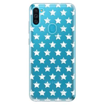 Odolné silikonové pouzdro iSaprio - Stars Pattern - white - Samsung Galaxy M11