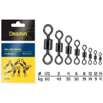 Delphin Rolling Swivel A-01 Velikost 10 14kg 10ks (8586016323514)