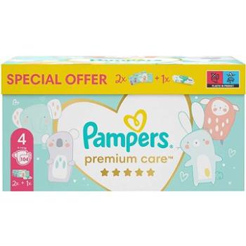 PAMPERS Premium Care dárkový box vel. 4 (104 ks) + ubrousky Aqua Pure 48 ks (8006540384008)