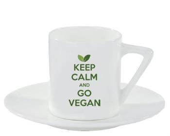 Espresso hrnek s podšálkem 100ml Keep calm and Go Vegan