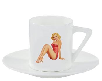 Espresso hrnek s podšálkem 100ml Pin-up girl