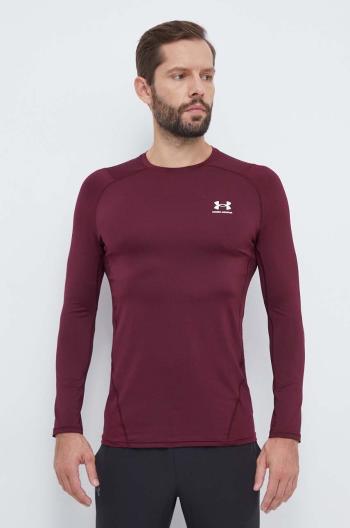 Tréninkové tričko s dlouhým rukávem Under Armour vínová barva, 1361506