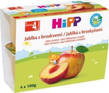 HiPP BIO Jablka s broskvemi 4 x 100 g