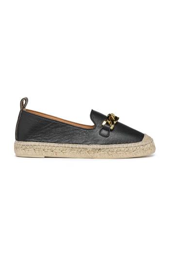 Kožené espadrilky Geox D LAMPEDUSA A černá barva, D36V0A00085C9999