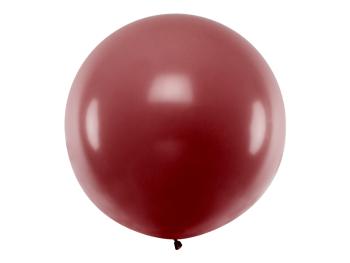 PartyDeco Kulatý latexový Jumbo balón 1 m - bordó