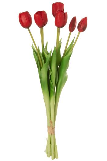 Kytice 7ks červených realistických tulipánů - 45cm 32920