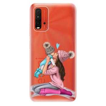 Odolné silikonové pouzdro iSaprio - Kissing Mom - Brunette and Boy - Xiaomi Redmi 9T