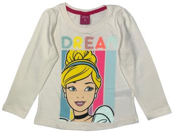 EPlus Dívčí tričko s dlouhým rukávem - Popelka Disney bílé Velikost - děti: 122