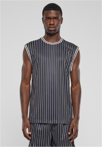 Urban Classics Striped Mesh Tanktop black/white - L