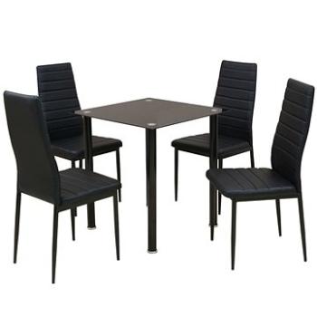 Pětidílný jídelní set stolu a židlí černý (242933)