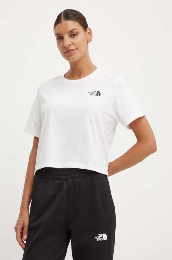 Tričko The North Face W Simple Dome Cropped Slim Tee bílá barva, NF0A87U4FN41