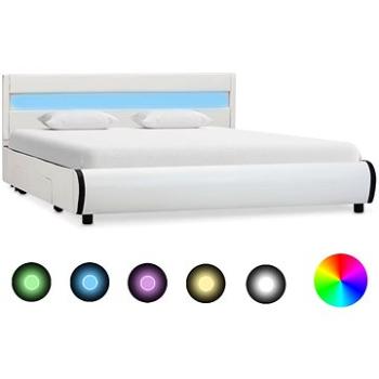 Rám postele s LED bílý umělá kůže 120x200 cm (284968)