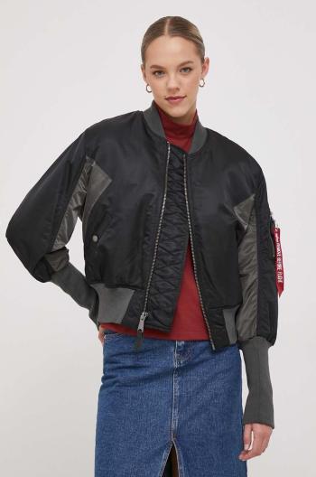 Bomber bunda Alpha Industries MA-1 Cyber Wmn černá barva, přechodná, oversize